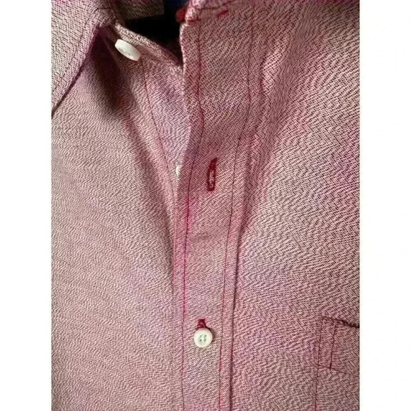 M Tailor Button Up Shirt Men's Small Red White Color Blend Button Collar XXL - Picture 6 of 6